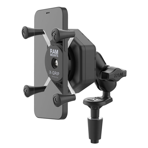 RAM Mount RAM X-Grip Phone Mount w/Vibe-Safe  Fork Stem Base - Short [RAM-B-176-A-UN7-462] - Essenbay Marine