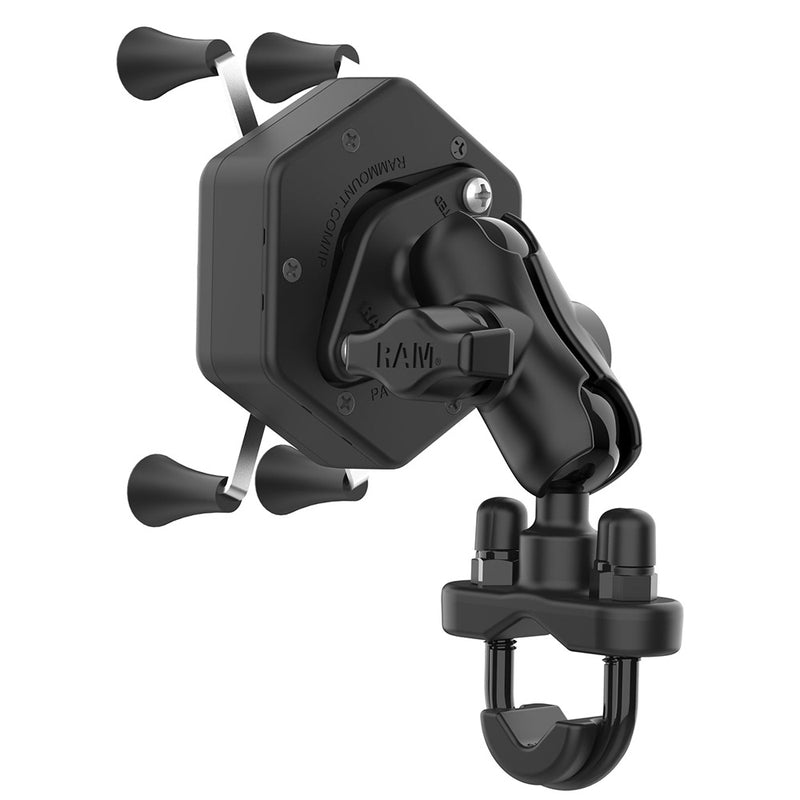 RAM Mount RAM X-Grip Phone Mount w/Vibe-Safe  U-Bolt Base - Short [RAM-B-149Z-A-UN7-462] - Essenbay Marine