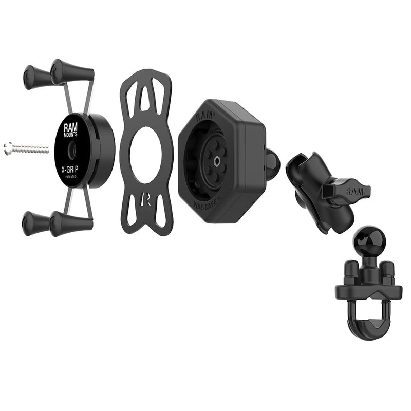 RAM Mount RAM X-Grip Phone Mount w/Vibe-Safe  U-Bolt Base - Short [RAM-B-149Z-A-UN7-462] - Essenbay Marine