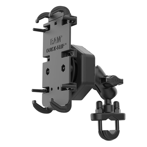 RAM Mount RAM Quick-Grip XL Phone Mount w/Vibe-Safe  U-Bolt Base - Short [RAM-B-149Z-A-PD4-462] - Essenbay Marine