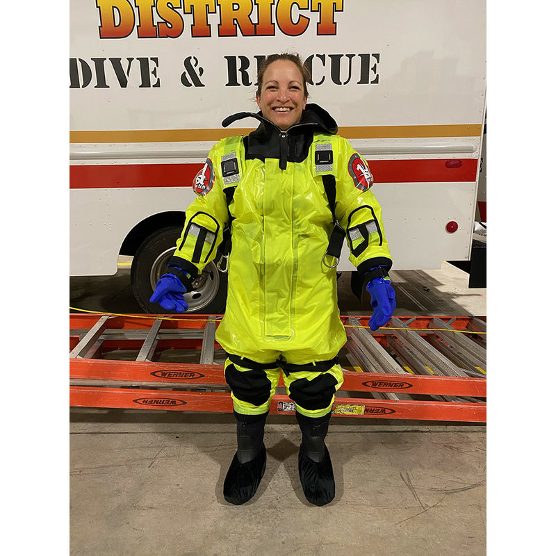 First Watch RS-1005 Ice Rescue Suit - Hi-Vis Yellow - S/M (Built to Fit 46-58) [RS-1005-HV-M] - Essenbay Marine