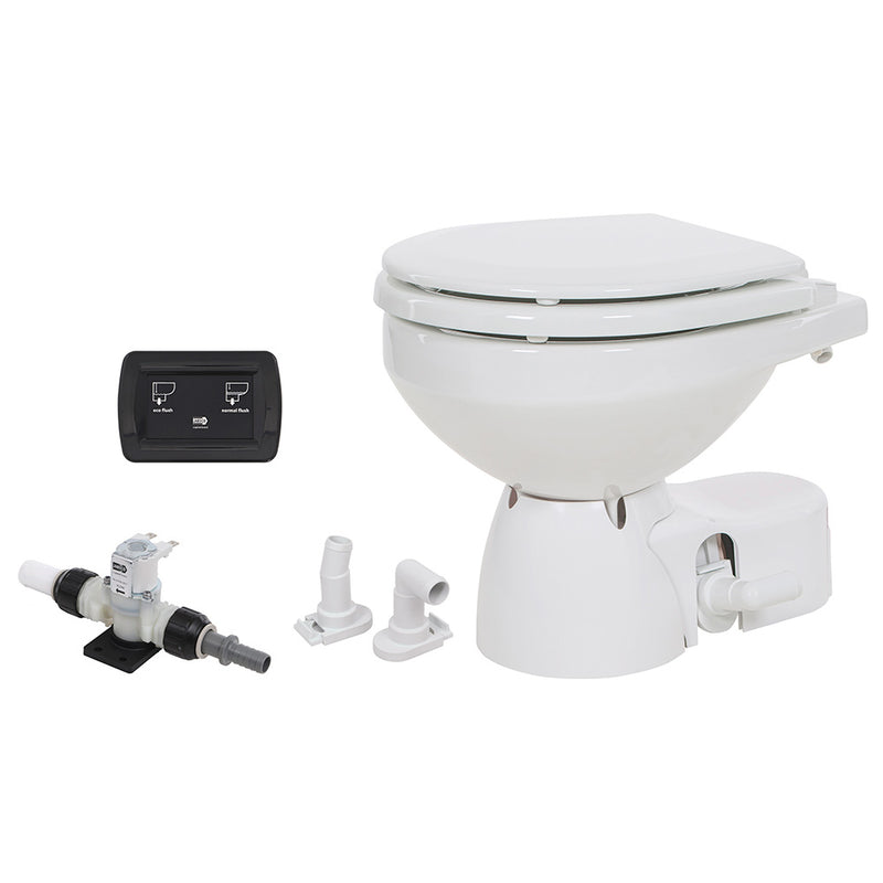 Jabsco Quiet Flush E2 Fresh Water Toilet Compact Bowl - 12V - Soft Close Lid [38045-3092RSP] - Essenbay Marine