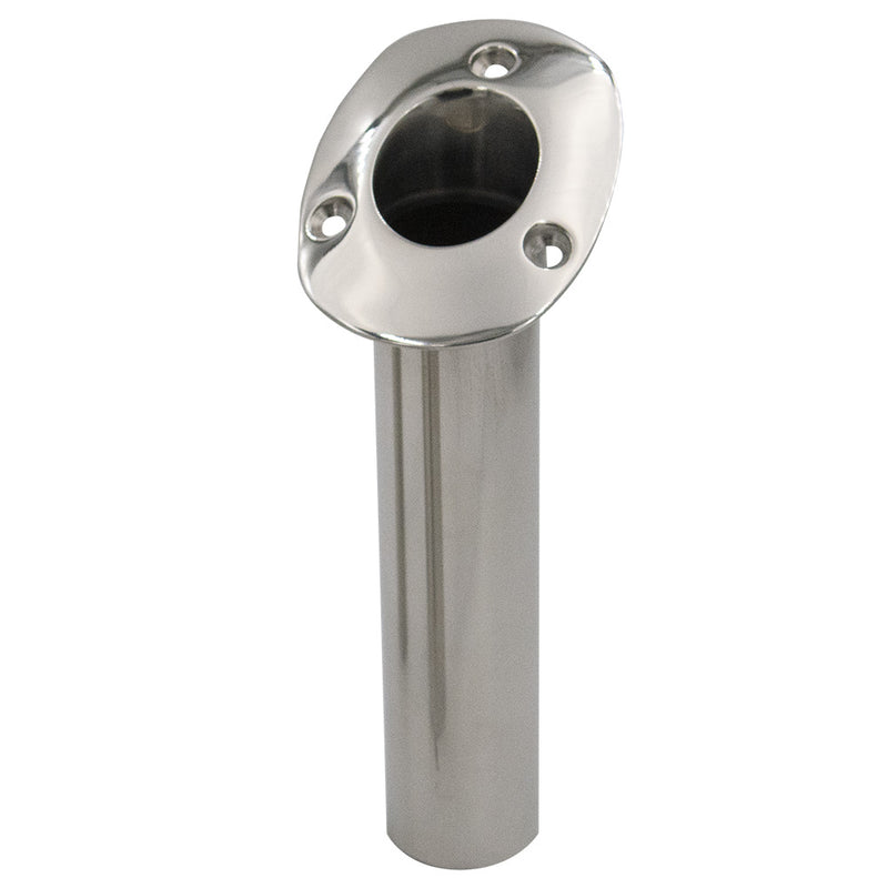 C.E. Smith 70 Series Standard Flush Mount Rod Holder - 30 Degree - Stainless Steel - Gimbal Bar Bottom - Black Liner [536720] - Essenbay Marine