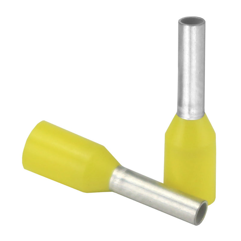 Pacer Yellow 18 AWG Wire Ferrule - 6mm Length - 25 Pack [TFRL18-6MM-25] - Essenbay Marine