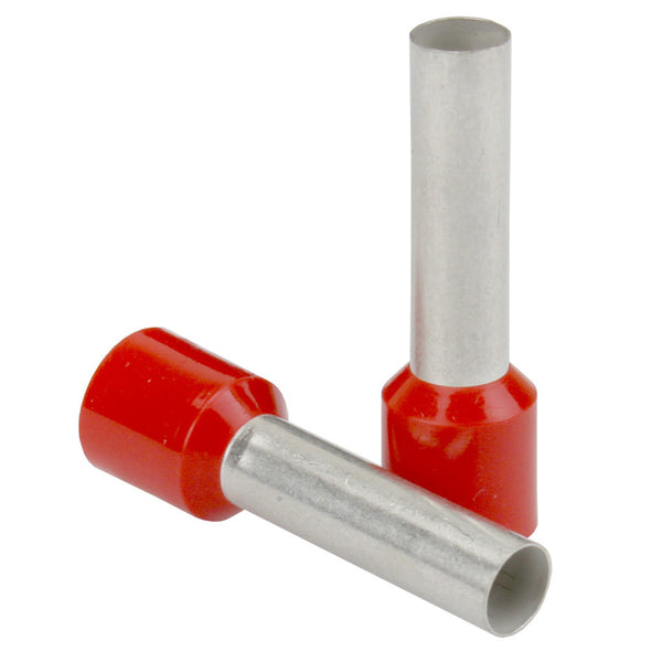 Pacer Red 16 AWG Wire Ferrule - 8mm Length - 25 Pack [TFRL16-8MM-25] - Essenbay Marine