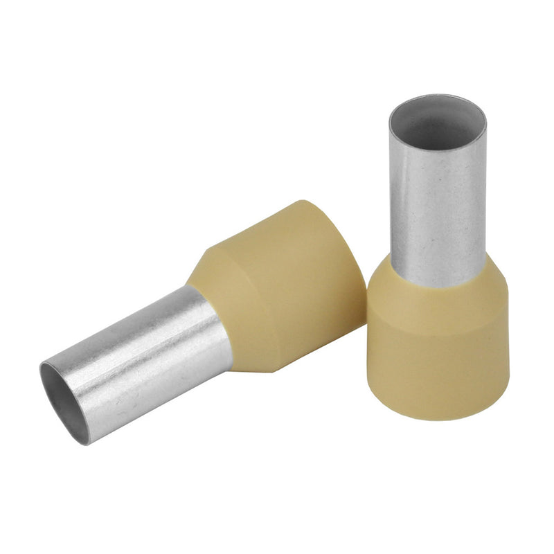 Pacer Beige 2 AWG Wire Ferrule - 16mm Length - 10 Pack [TFRL2-16MM-10] - Essenbay Marine