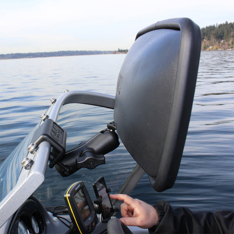 RAM Mount RAM Glare Shield Clamp Mount w/Rear View Mirror [RAM-B-126] - Essenbay Marine