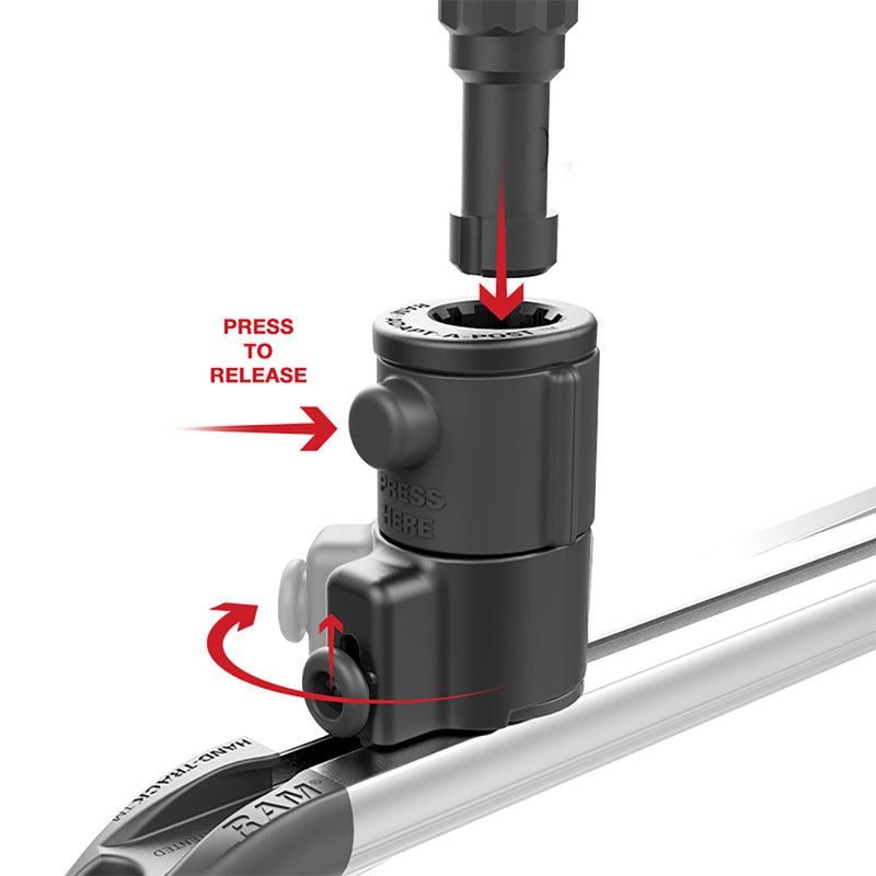 RAM Mount RAM Tube Jr. Holder w/Universal Adapt-A-Post Track Base - 6" Post [RAP-390-AAPUTU] - Essenbay Marine