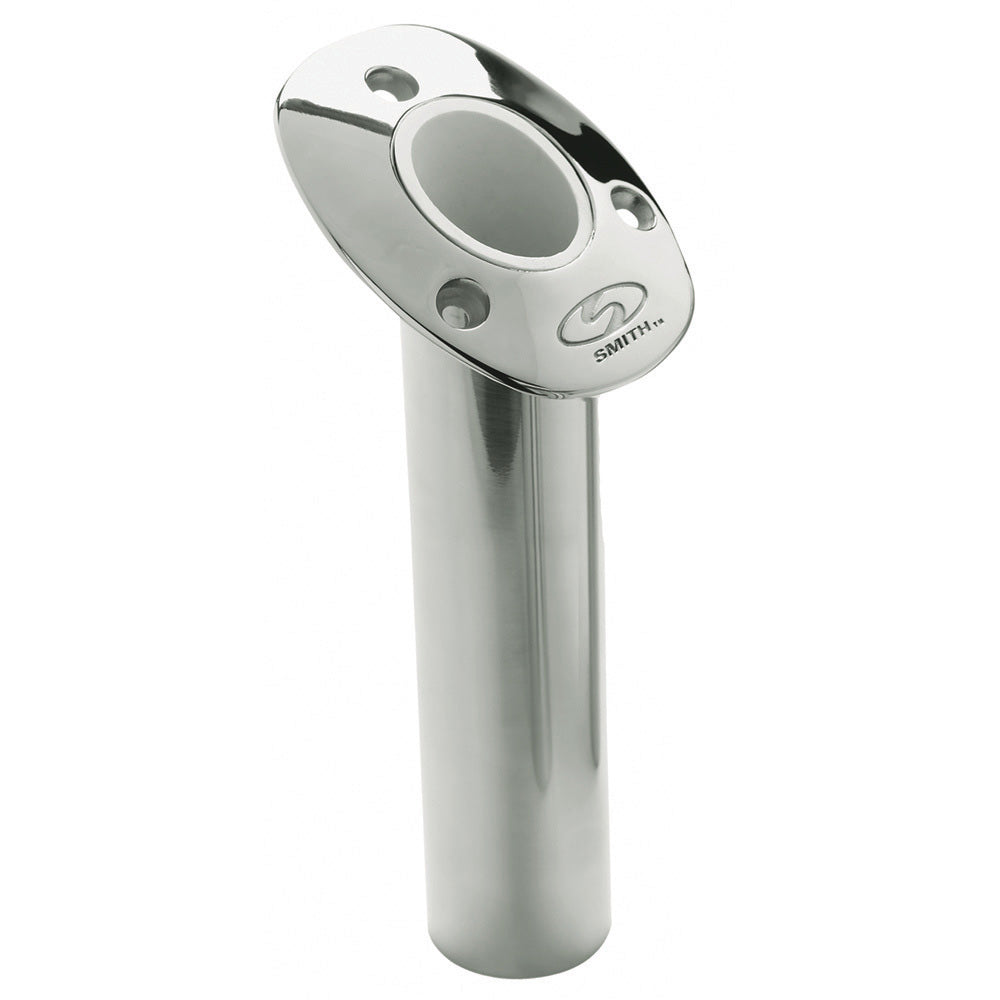 Seachoice 30-Degree Flush Mount Stainless Steel Rod Holder With White Liner For Boats