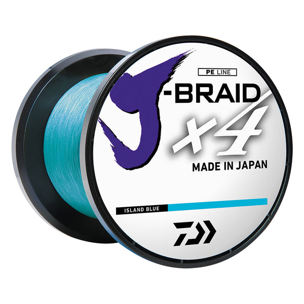 Daiwa J-BRAID x4 Braided Line - 10 lbs - 300 yds - Island Blue [JB4U10-300IB] - Essenbay Marine