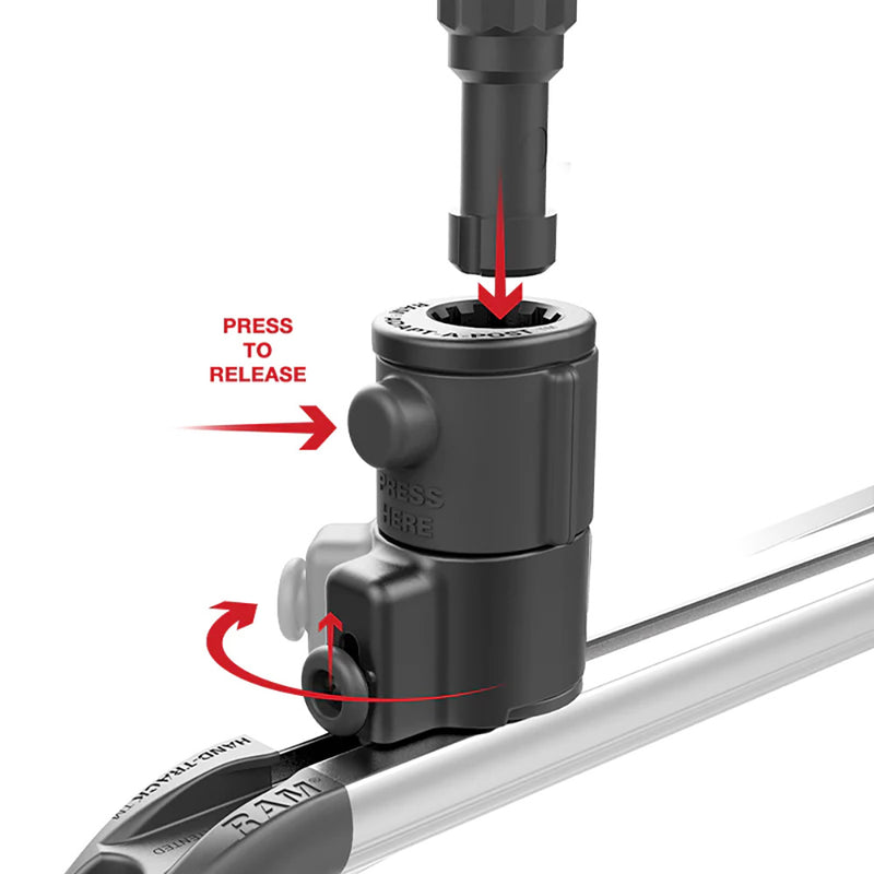 RAM Mount RAM Tube Jr. Holder w/Universal Adapt-A-Post Track Base - 4" Post [RAP-390-SAAPUTU] - Essenbay Marine