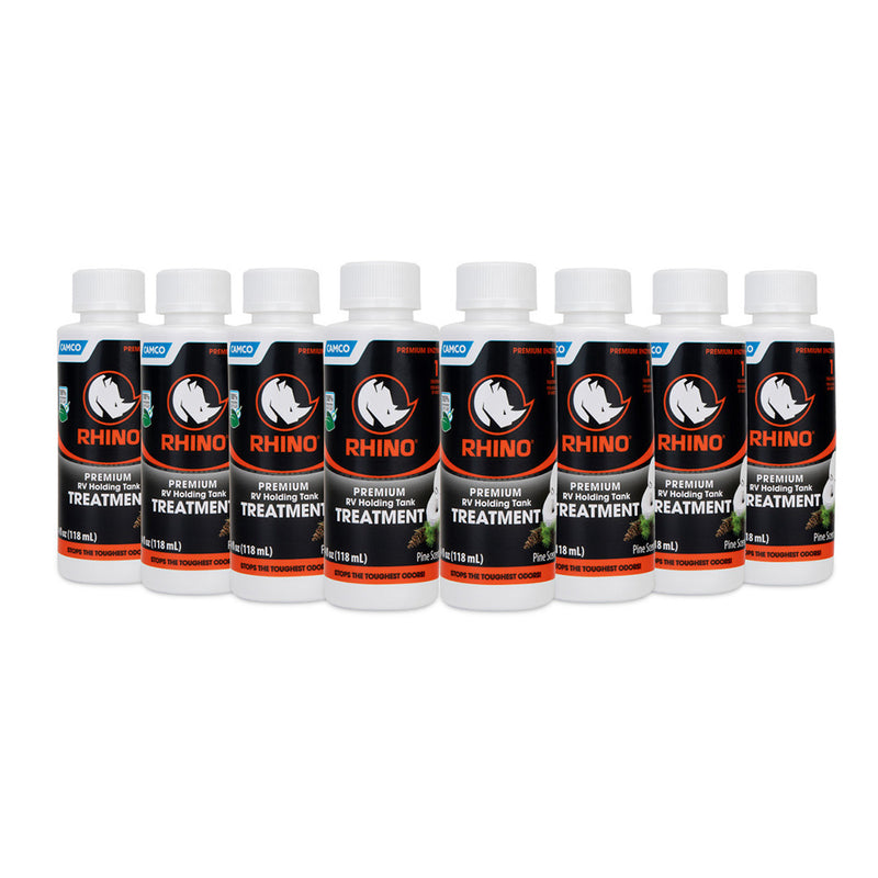 Camco Rhino Premium RV Holding Tank Treatment - 8 Single 4oz Bottles [41511] - Essenbay Marine