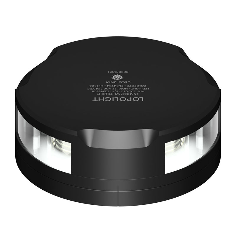 Lopolight 360-Degree Anchor Light - 2NM - Black Housing w/FB Base [201-012-FB-B] - Essenbay Marine