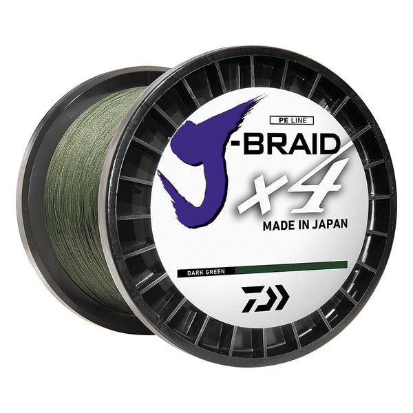 Daiwa J-BRAID x4 Braided Line - 40lb - 300 yds - Dark Green [JB4U40-300DG] - Essenbay Marine