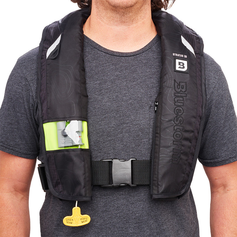 Bluestorm Stratus 35 Auto Type II Inflatable PFD - Apex Black [T1H-19-BLK] - Essenbay Marine