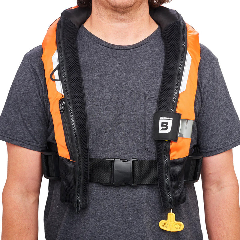 Bluestorm Arcus 40 Auto Type II Inflatable PFD - Hi-Vis Green [BS-ZD1H-22-HVS] - Essenbay Marine