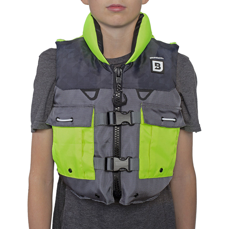 Bluestorm Classic Youth Fishing Life Jacket - Hi-Vis [BS-365-HVS-Y] - Essenbay Marine