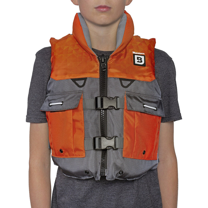 Bluestorm Classic Youth Fishing Life Jacket - Optic Orange [BS-365-ORG-Y] - Essenbay Marine