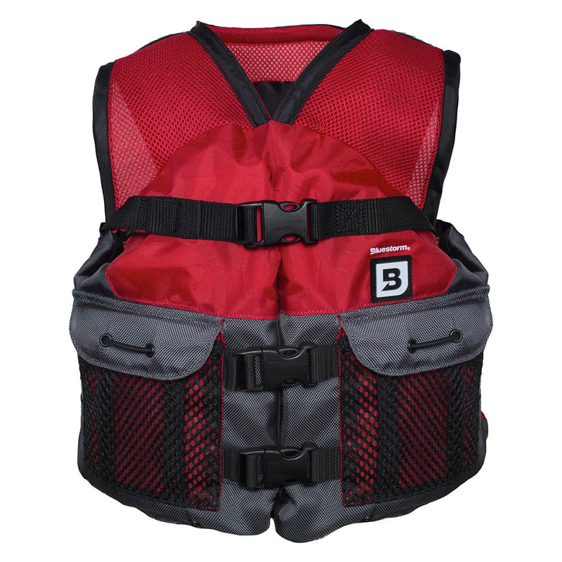 Bluestorm Sportsman Youth Mesh Fishing Life Jacket - Nitro Red [BS-105-RED-Y] - Essenbay Marine