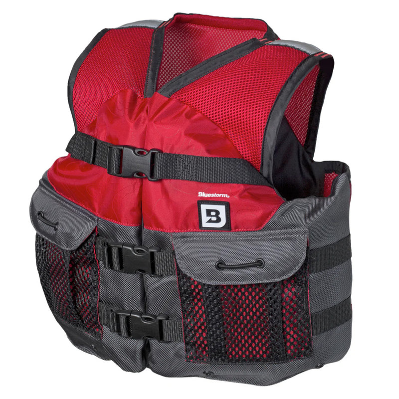 Bluestorm Sportsman Youth Mesh Fishing Life Jacket - Nitro Red [BS-105-RED-Y] - Essenbay Marine