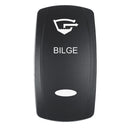 Pacer Actuator - 'BILGE' f/V Series Contura Switches - Black - Laser Etched (Top/Bottom Light) [EV2LE-BLG] - Essenbay Marine