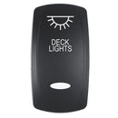 Pacer Actuator - 'DECK LIGHTS' f/V Series Contura Switches - Black - Laser Etched (Top/Bottom Light) [EV2LE-DECK] - Essenbay Marine