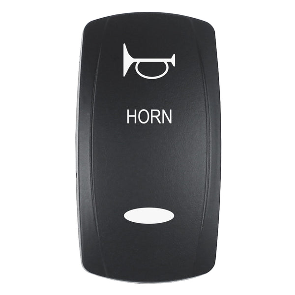 Pacer Actuator - 'HORN' f/V Series Contura Switches - Black - Laser Etched (Top/Bottom Light) [EV2LE-HRN]