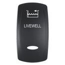 Pacer Actuator - 'LIVEWELL' f/V Series Contura Switches - Black - Laser Etched (Top/Bottom Light) [EV2LE-LVWL] - Essenbay Marine