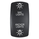 Pacer Actuator - 'NAV/ANC' f/V Series Contura Switches - Black - Laser Etched (Top/Bottom Light) [EV2LE-NAVANC] - Essenbay Marine