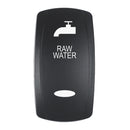 Pacer Actuator - 'RAW WATER' f/V Series Contura Switches - Black - Laser Etched (Top/Bottom Light) [EV2LE-RAW] - Essenbay Marine