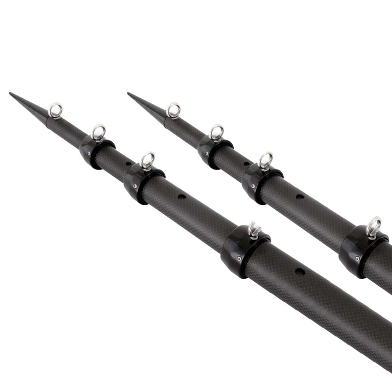 Tigress 15' XD 3K Carbon Fiber Telescoping Outrigger Poles - Matte Black/ Black - Pair [88679-6]