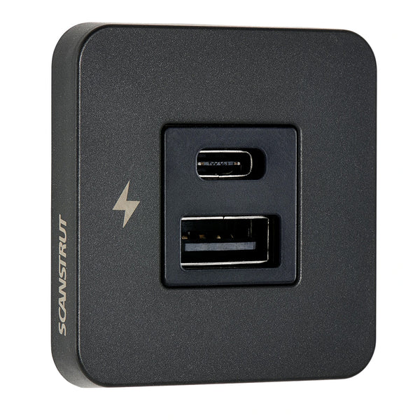 Scanstrut TILE USB-A/USB-C Interior Charging Socket - 12/24V - Black Bezel [SC-TILE-10]