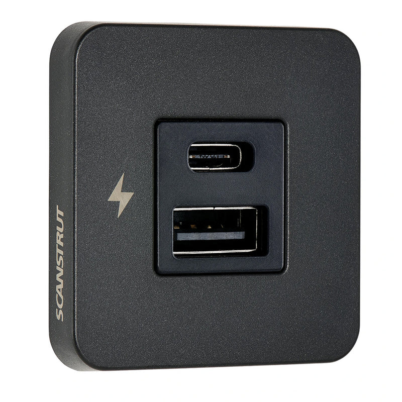 Scanstrut TILE USB-A/USB-C Interior Charging Socket - 12/24V - Black Bezel [SC-TILE-10]