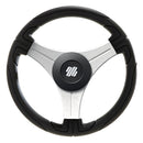 Uflex Ustica 13" Steering Wheel - Black - Polyurethane w/Silver Spokes  X62 Hub [USTICA-B/S] - Essenbay Marine
