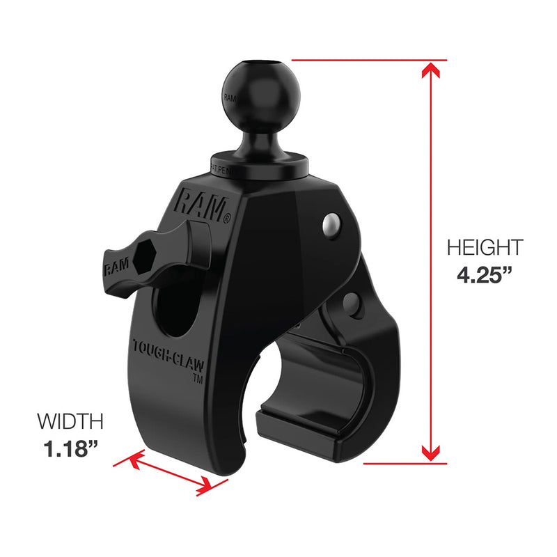 RAM Mount RAM X-Grip Large Phone Mount w/Tough-Claw Medium Clamp Base - Long [RAM-B-404-C-UN10U] - Essenbay Marine