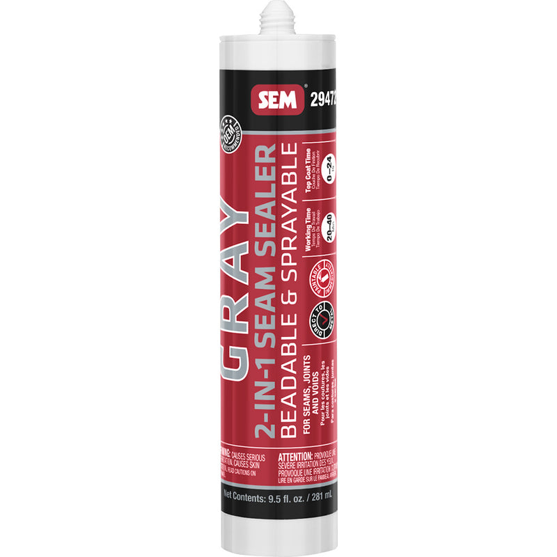 SEM 2-IN-1 Seam Sealer - 9.5oz Tube - Grey [29472] - Essenbay Marine