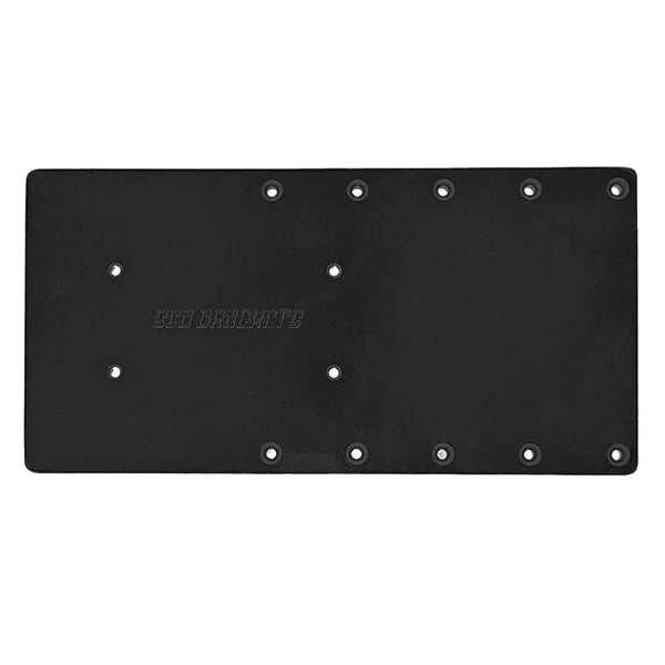 Sea Brackets 16" Straight Trolling Motor Plate f/Garmin Kraken - Black [SEA2301-BLK] - Essenbay Marine