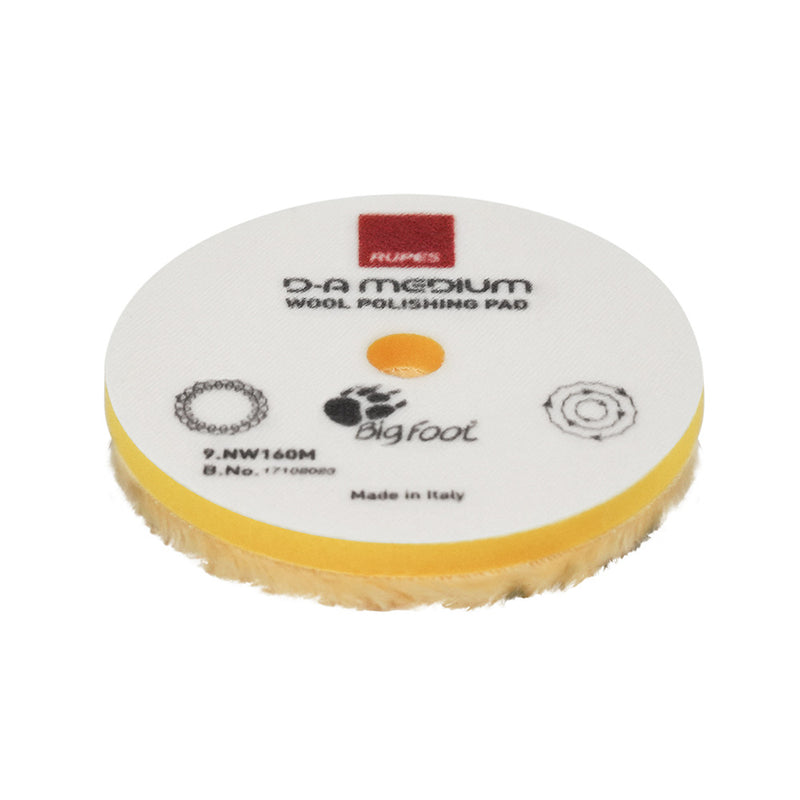 RUPES D-A Medium Wool Polishing Pad 80mm - Yellow [9.NW80M] - Essenbay Marine
