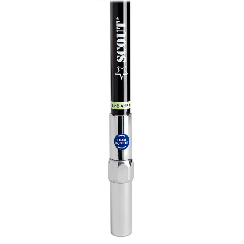 Scout 8' QuickFit Black VHF Antenna w/5M Cable + FME Quick 6 Foam Filled 6db Solid Brass  Copper Element [PF AN NVHF00042T] - Essenbay Marine