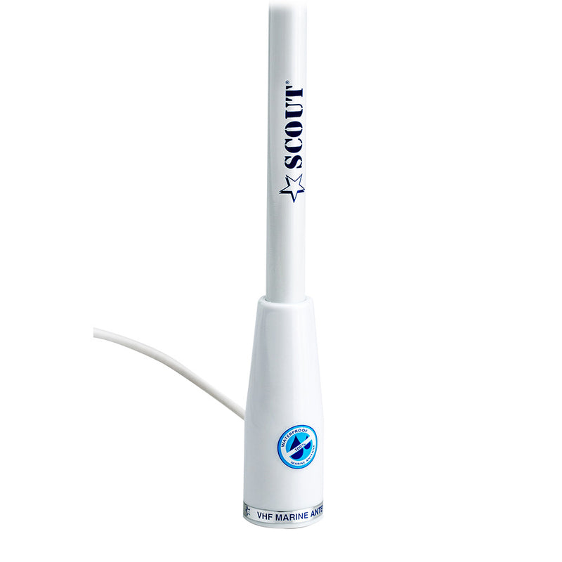 Scout 5' White VHF Antenna 3dB Nylon Ferrule w/5M RG-58 Coax KS-22 [PF AN NVHF00002T] - Essenbay Marine