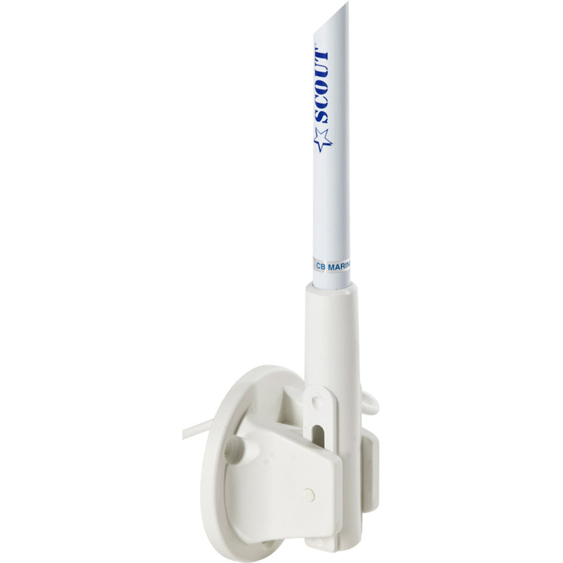 Scout 5' White VHF Antenna 3dB Lift  Lay Mount w/5M RG-58 [PF AN NVHF00005] - Essenbay Marine