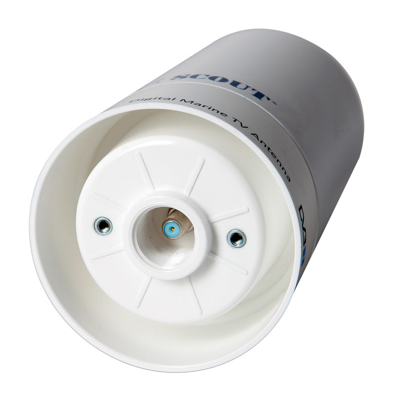 Scout Wave 4" White TV Antenna Omnidirectional 25dB Gain w/10M, 75 ohms, Cable [PF AN NTV002] - Essenbay Marine