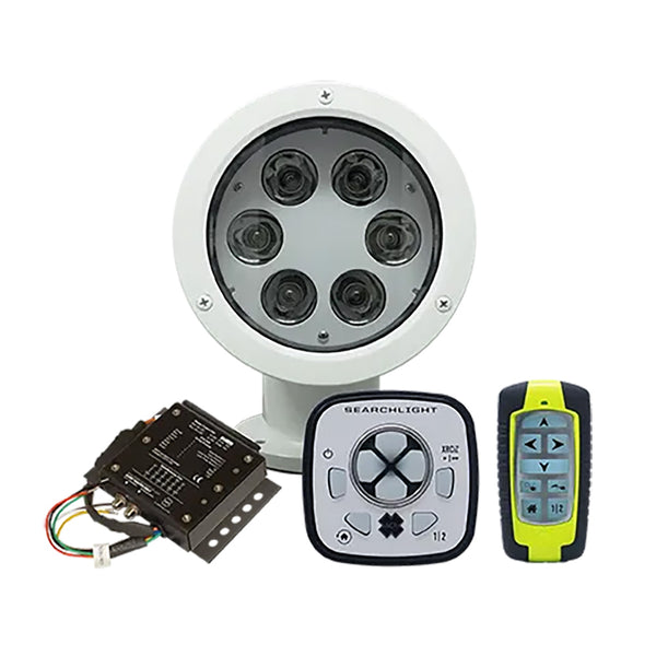 ACR RCL-50 LED White Searchlight w/URP-103 Wired Point Pad, URC-104 Master Controller  URC-103 Wireless Handheld Remote [1980] - Essenbay Marine