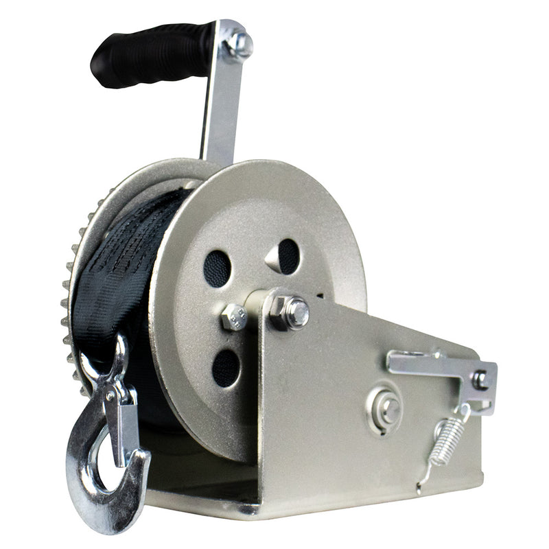 Powerwinch Utility Series Winch 1,800lb, 2 Speed, 8" Crank Arm - Carbon Black [21500-W-1800-8-B-R]