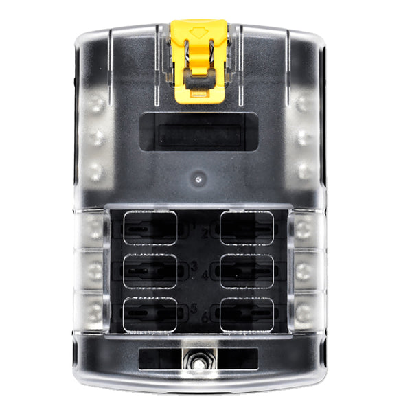 Bluewater 6 Position Fuse Block ATC w/Yellow Slide [3200-3003-006] - Essenbay Marine