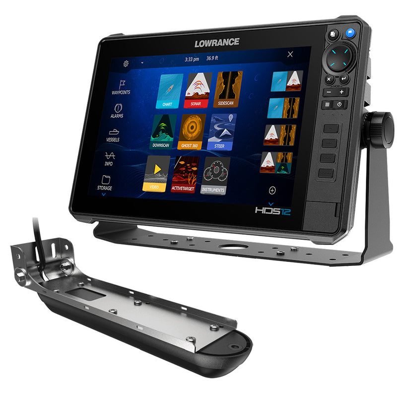 Lowrance HDS PRO 12 w/Preloaded C-MAP DISCOVER OnBoard  Active Imaging 3-in-1 Transom Mount Transducer [000-16521-001]