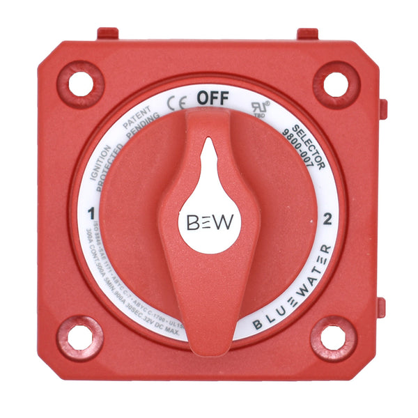 Bluewater Off/1/2/Both Battery Switch - Panel Mount - Red [9800-007-10] - Essenbay Marine