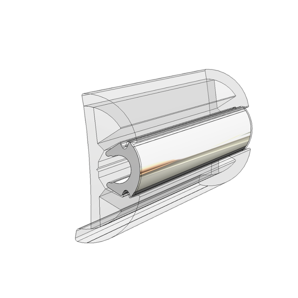 3/4" x 1/2" Flex Chrome Insert Frosty White  V12-0307WHC88 - Essenbay Marine
