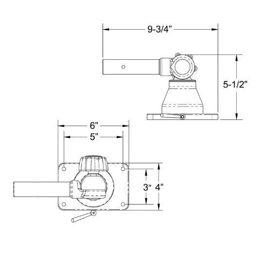TACO Marine Grand Slam 170 Mount for 1-1/8" Outrigger Pole GS-170-2 SINGLE - Essenbay Marine