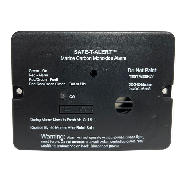 Safe-T-Alert 62 Series Carbon Monoxide Alarm - 24V Flush Mount - Black w/Relay [62-542-R-BL-24V]